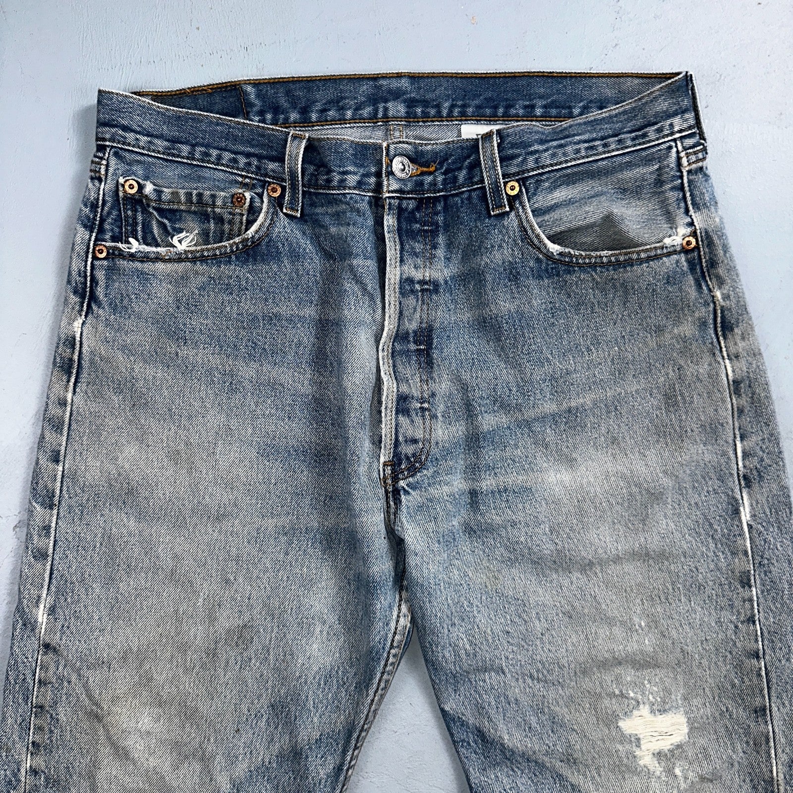 Levis 501 Vintage Y2K 90s XX Straight Leg Jeans Blue Light Wash 36x34 Act 33x30