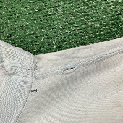 Nike Vintage T Shirt Mens L Quad Block Print Thrashed 70s Original Distressed