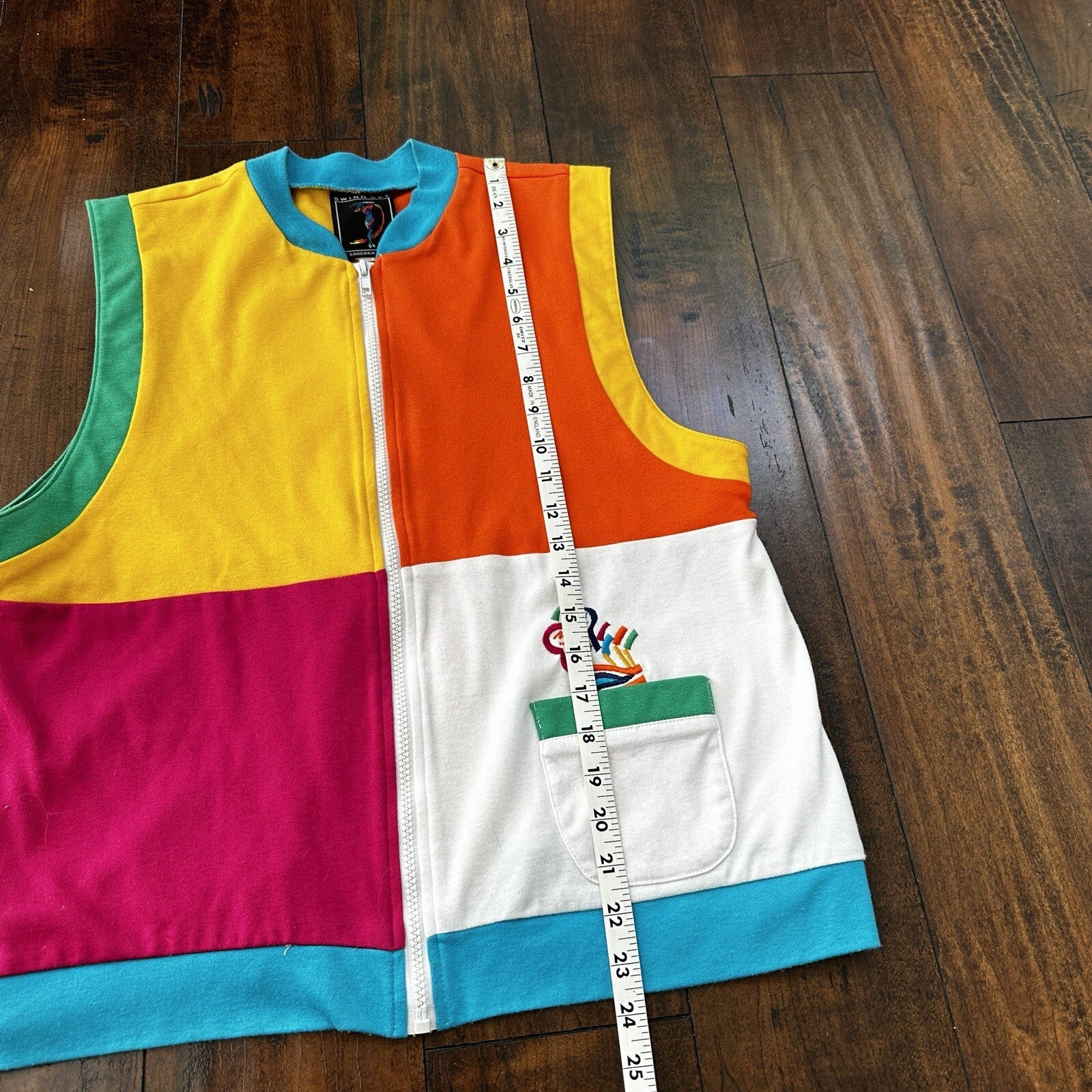 Barbara Gerwit Sweater Vest Womens L Usa Made 80s 90s Golf Colorblock VTG