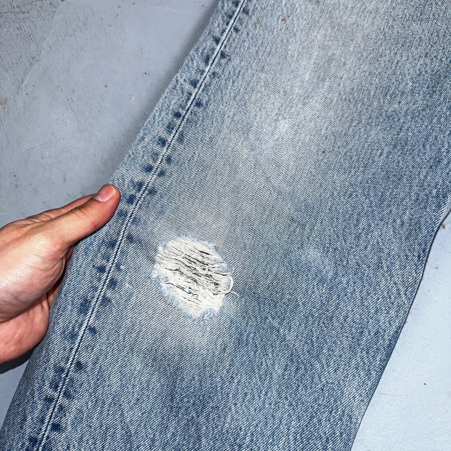 Levis 501 Vintage 90s USA XX Straight Leg Jeans 34x36 Light Wash Act 30x31