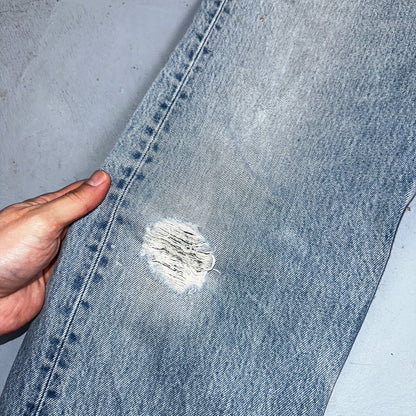 Levis 501 Vintage 90s USA XX Straight Leg Jeans 34x36 Light Wash Act 30x31