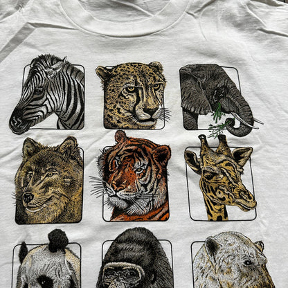 Anvil 90s Zoo Animals Cheetah Tigers Panda Vintage T Shirt Single Stitch 1990s