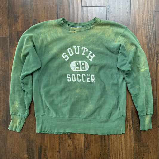 70s Vintage Champion Green USA Reverse Weave Sweatshirt L South Soccer Thrashed