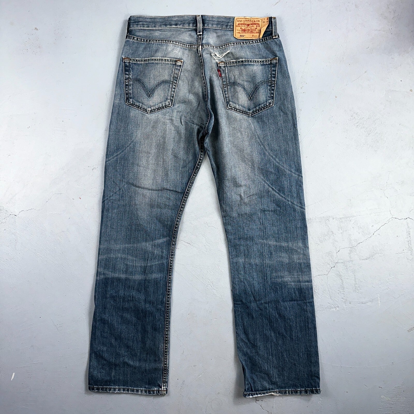 Levis 501 Vintage Y2K XX Straight Leg Jeans Blue Med Wash 33x32 Act 32x31