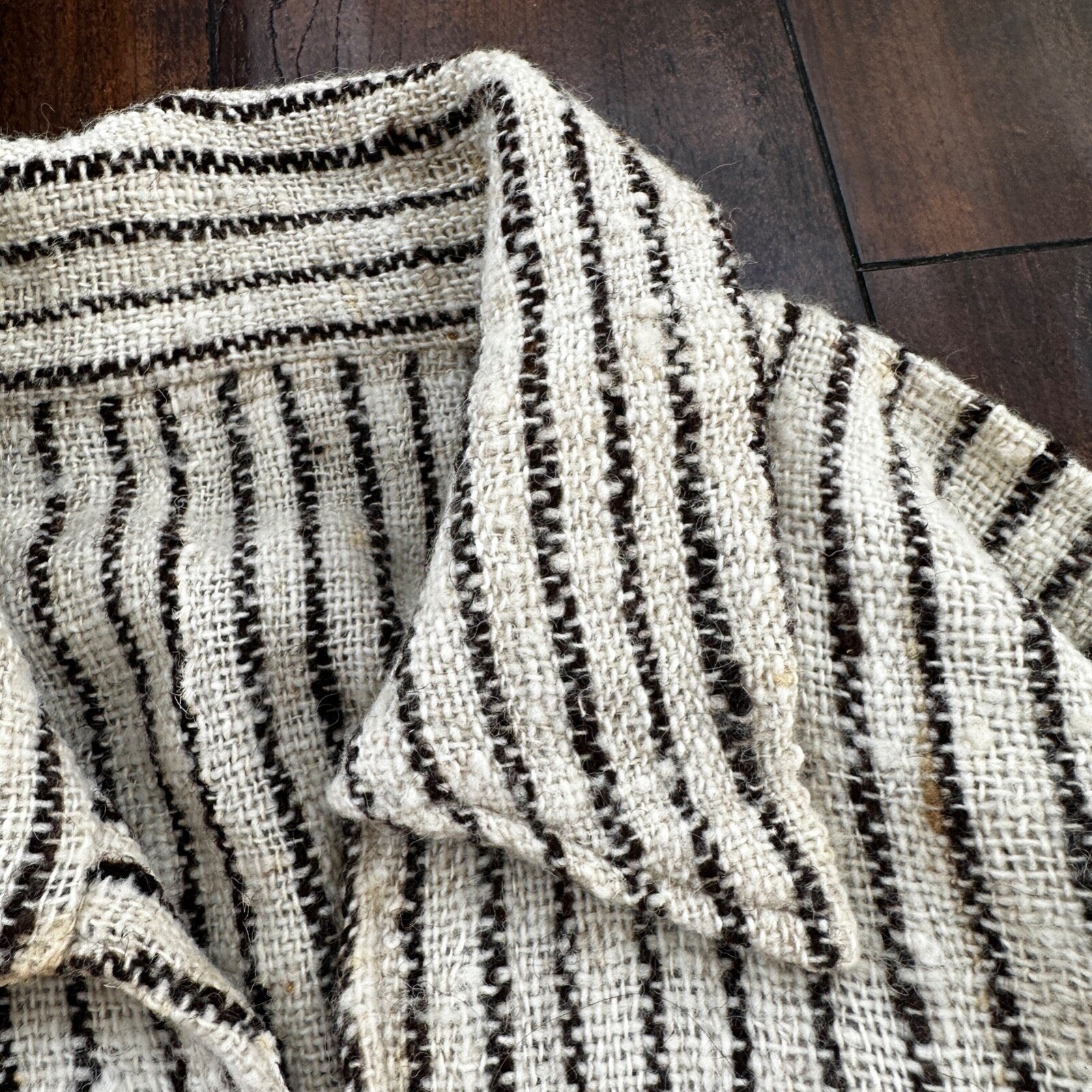 VTG 60s Sweatshirt Womens Zebra Stripe Full Zip Long Sleeve Wool 1960s Rare