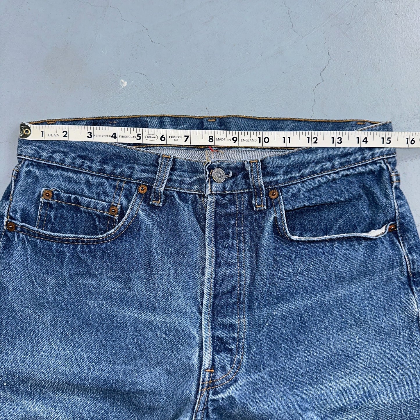 Levis 501 Vintage 80s USA XX Straight Leg Jeans Blue Med Wash 33x32 Act 30x27