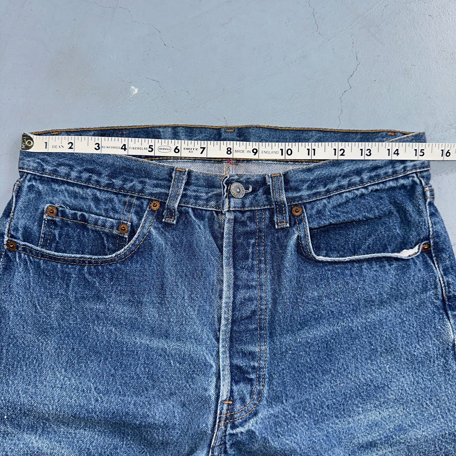 Levis 501 Vintage 80s USA XX Straight Leg Jeans Blue Med Wash 33x32 Act 30x27