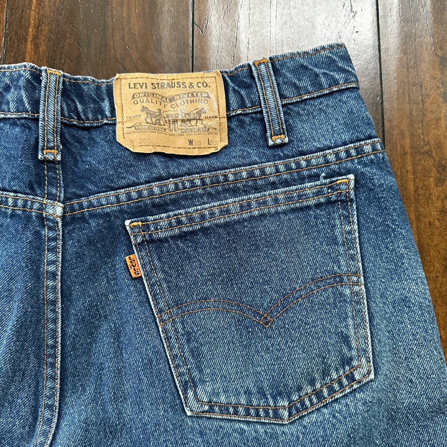 Vintage 90s Levis 505 Jeans Mens 38x30 Orange Tab Denim Canada 40505 35x29