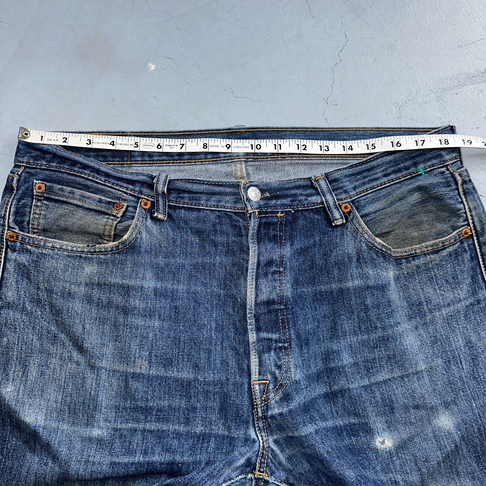 Levis 501 Y2K XX Straight Leg Jeans Blue VTG Med Wash 36x34 Act 37x32