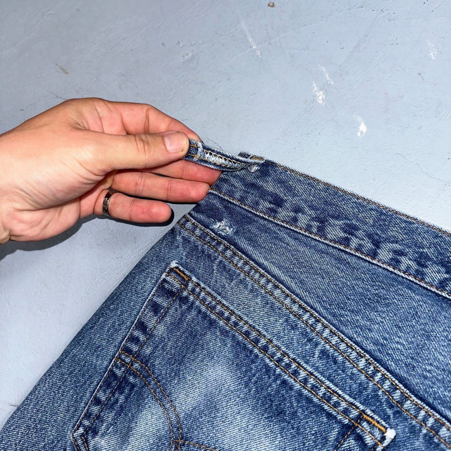 Levis 501 Vintage 90s USA XX Straight Leg Jeans Blue Light Wash 35x33 Act 32x30