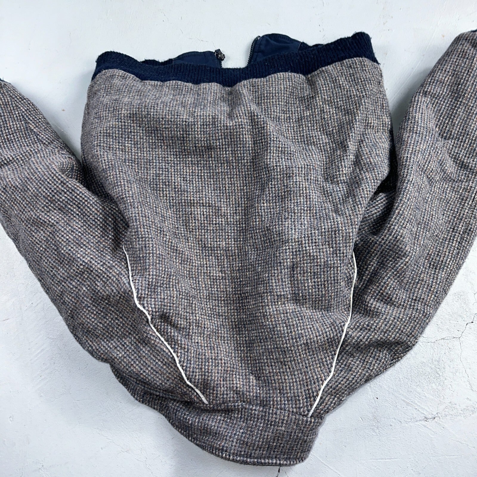 PENDLETON VTG USA Men’s Medium Blue Insulated Wool Bomber Jacket Broken Zipper