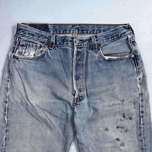 Levis 501 Vintage 90s USA XX Straight Leg Jeans 34x34 Blue Light Wash Act 31x32