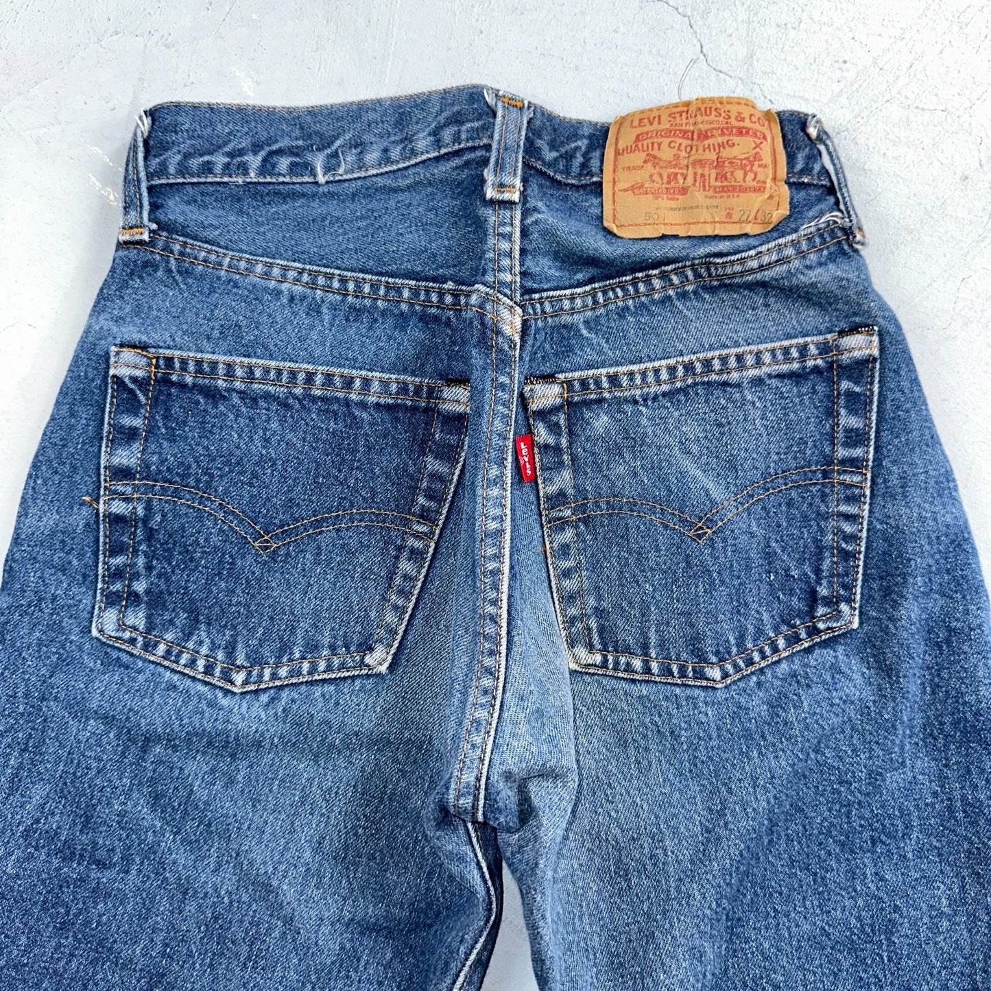 Levis 501 Vintage 80s Redline Selvedge USA XX Jeans Med Wash 27x32 Act 24x28