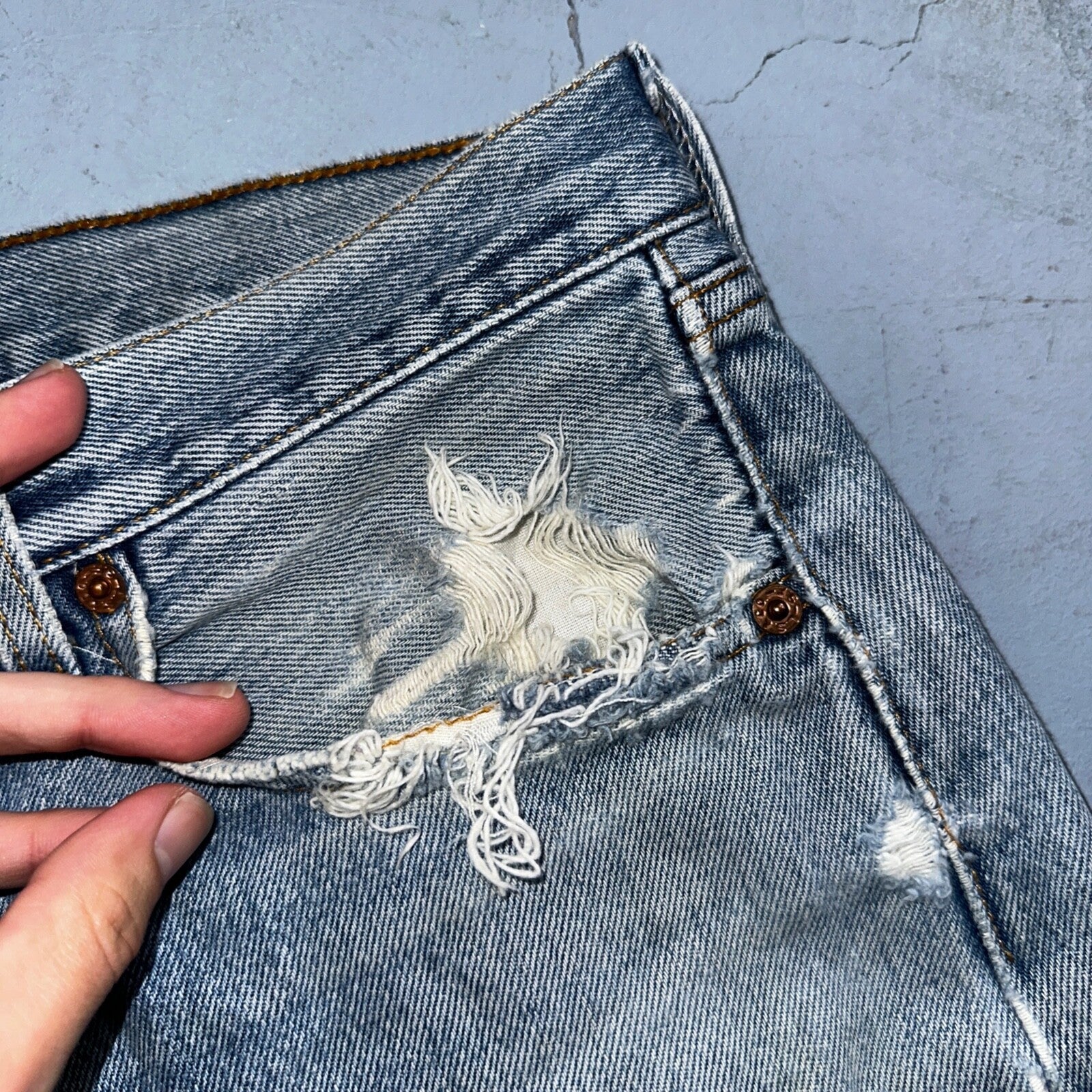 Levis 501 Vintage 90s XX Straight Leg Mexico Jeans 36x29 Light Wash Act 35x28