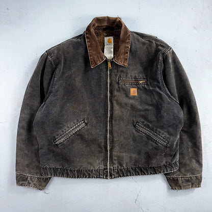 Carhartt VTG Detroit Jacket Men's 2XL Lined Blanket Workwear J97 BLK Thrashed