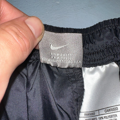 Nike VTG Y2K Windbreaker Track Pants Ankle Zip Unlined Black 1990s Essential