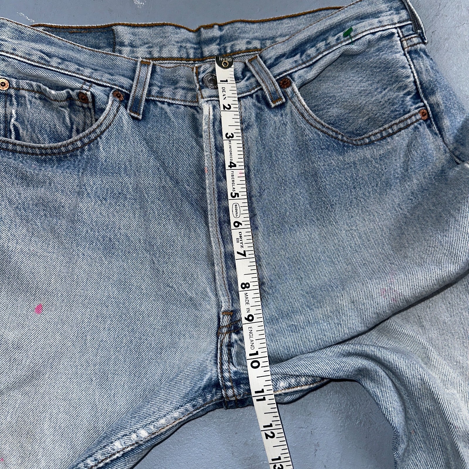 Levis 501 Vintage 90s Mexico Straight Leg Jeans 33x34 Y2K Light Wash Act 30x29