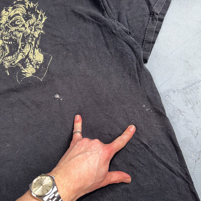 Zombies Skulls Y2K VTG T Shirt Grunge Punk Music Heavy Metal Eat Meat Offensive