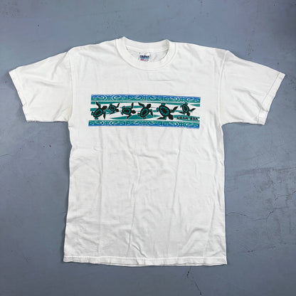 Hawaii Guam USA VTG T Shirt Gildan White Beach Travel Turtle Ocean Love
