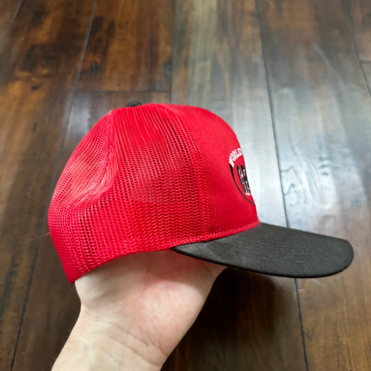 Worlds Greatest Grandpa VTG Hat Cap Snapback Funny Cute Gift Dad Red