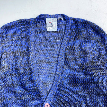 Visage Winter Womans Cardigan Knit Sweater Cozy 80s Active Winter Ramie Purple