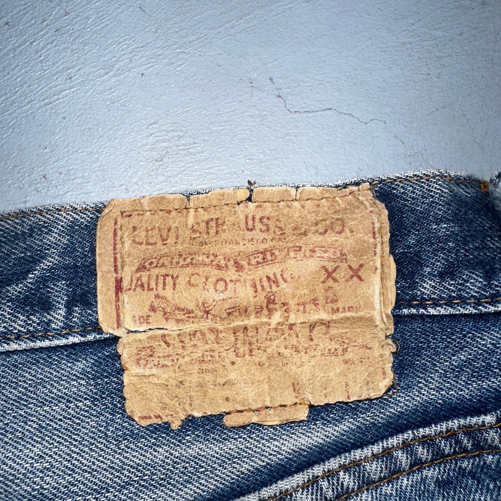 Levis 501 Vintage 80s Redline Selvedge USA XX Jeans Light Wash 34x36 Act 31x33