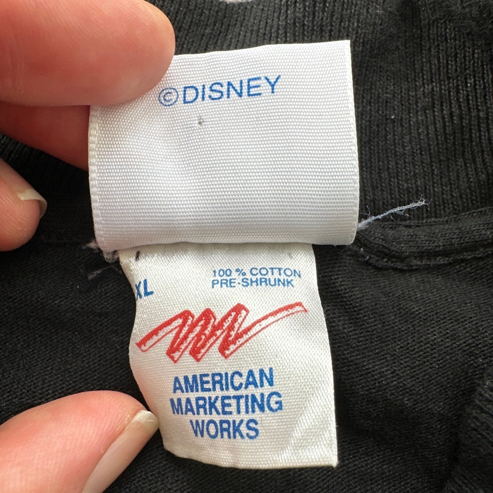 Mickey Mouse Disney Splatter Long Sleeve Black Vintage T Shirt 90s USA Cool