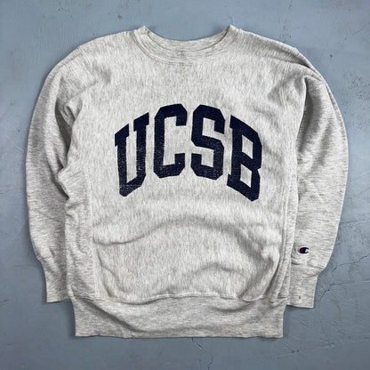 VTG 90s Champion Reverse Weave Crewneck Sweatshirt Gray USA UCSB California