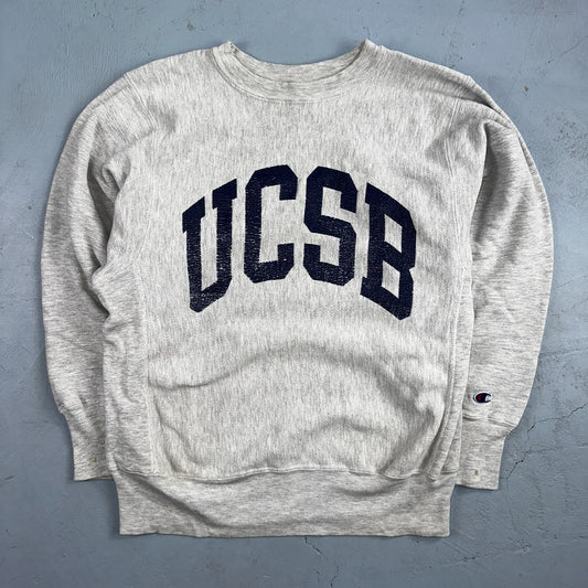 VTG 90s Champion Reverse Weave Crewneck Sweatshirt Gray USA UCSB California