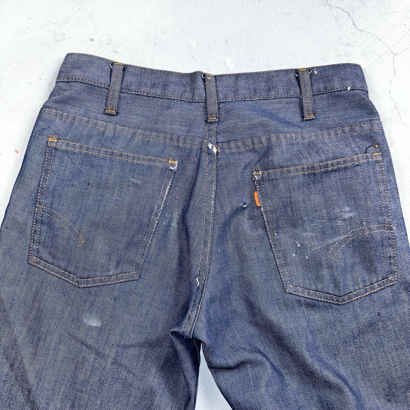 Levis 684 Orange Tab VTG Big Bell Dark Wash Bell Bottom Flare Jeans Sz 29x32
