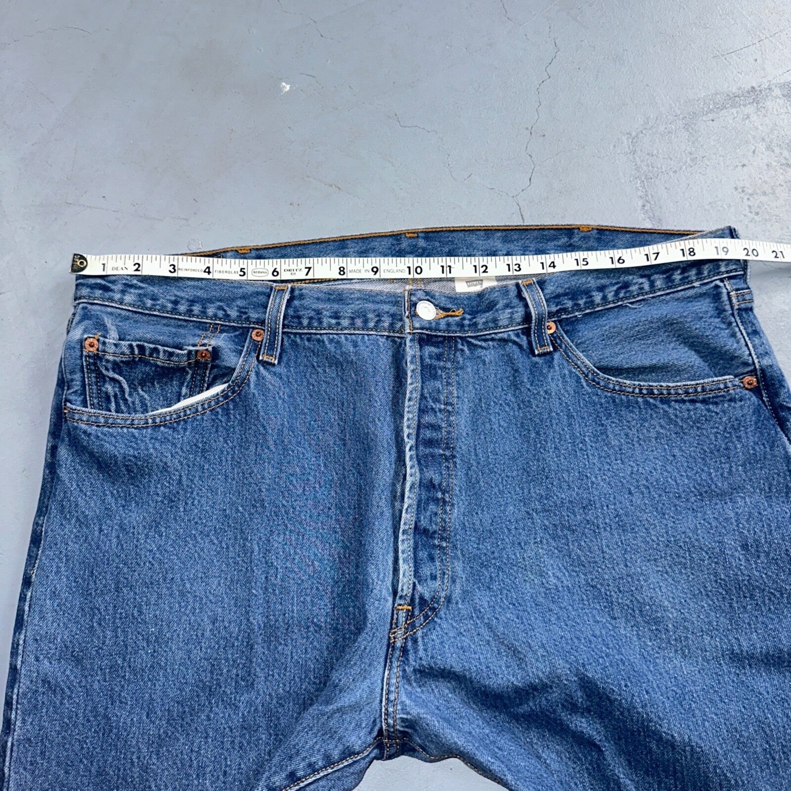 Levis 501 Vintage Y2K XX Straight Leg Jeans Blue Med Wash 42x32 Act 39x28