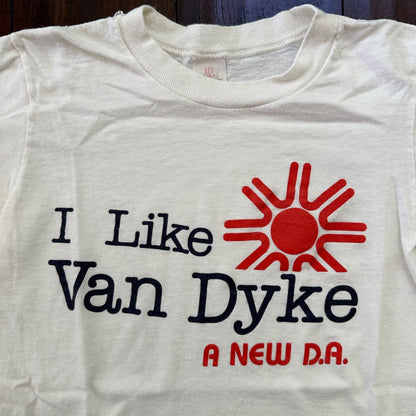 I Like Van Dyke VTG T Shirt Sun Funny Car Driving Girl Political 1970s 70s Cruz