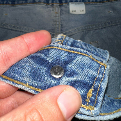 Levis 501 Vintage Y2K 90s XX Straight Leg Jeans Blue Light Wash 40x32 Act 38x31