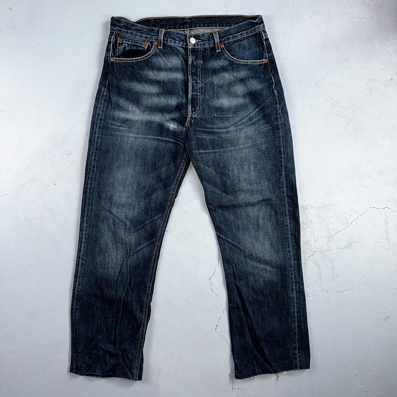 Levis 501 Vintage Y2K XX Straight Leg Jeans Blue Med Wash 34x34 Act 32x28
