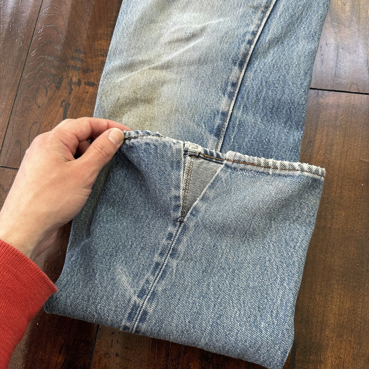 Levis Vintage 80s Redline Selvedge USA 501 XX Jeans Light Wash 33x36 Act 30x34