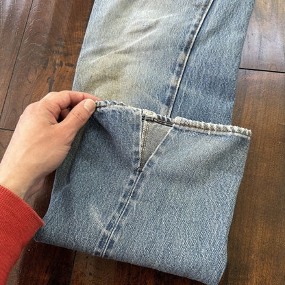 Levis Vintage 80s Redline Selvedge USA 501 XX Jeans Light Wash 33x36 Act 30x34