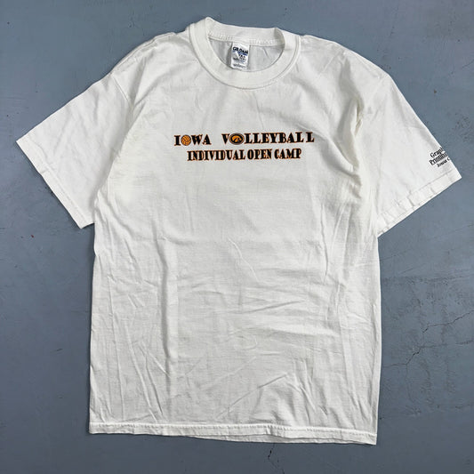 Iowa Hawkeyes Volleyball VTG T Shirt Camp White Graphic Sports Large Fun