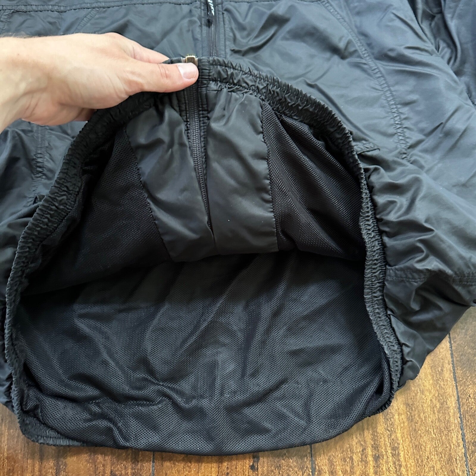 VTG 90s Nike Windbreaker Track Jacket XL Black Basic Simple Has Flaws