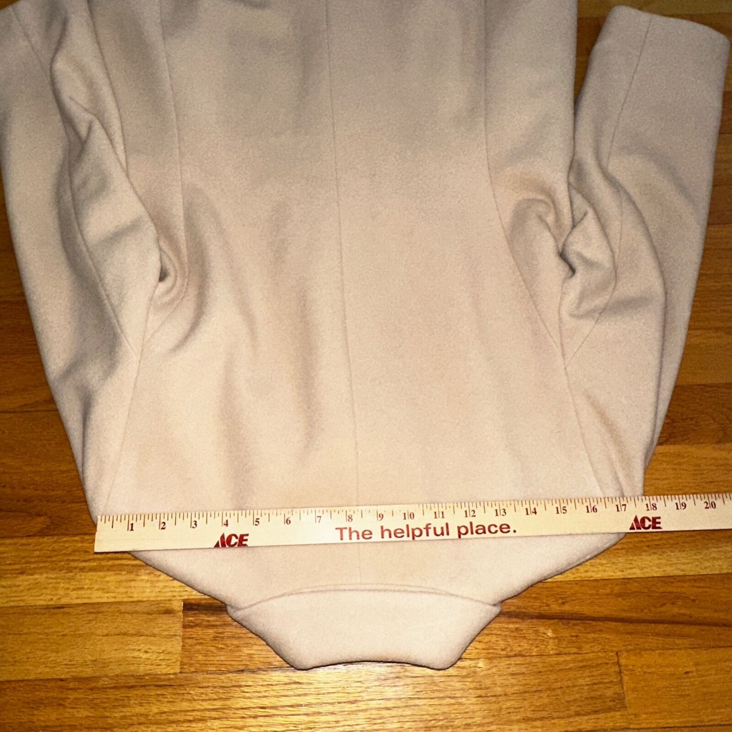 Vintage Calvin Klein Tan Wool Blend Button 2 Pocket Jacket Pea Coat Size 12