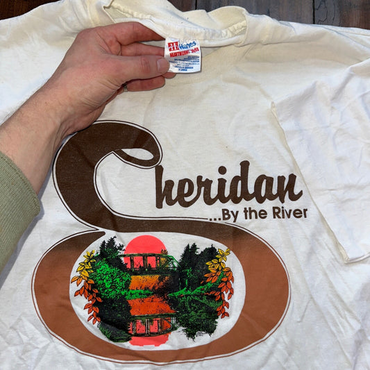 Sheridan Oregon River Vintage T Shirt 80s PDX Portland Travel USA Sunset Cool