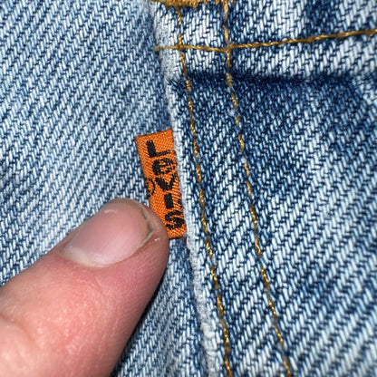 Levis 517 Vintage 90s USA Orange Tab Bootcut Flare Blue Worn Jeans Act 33x31