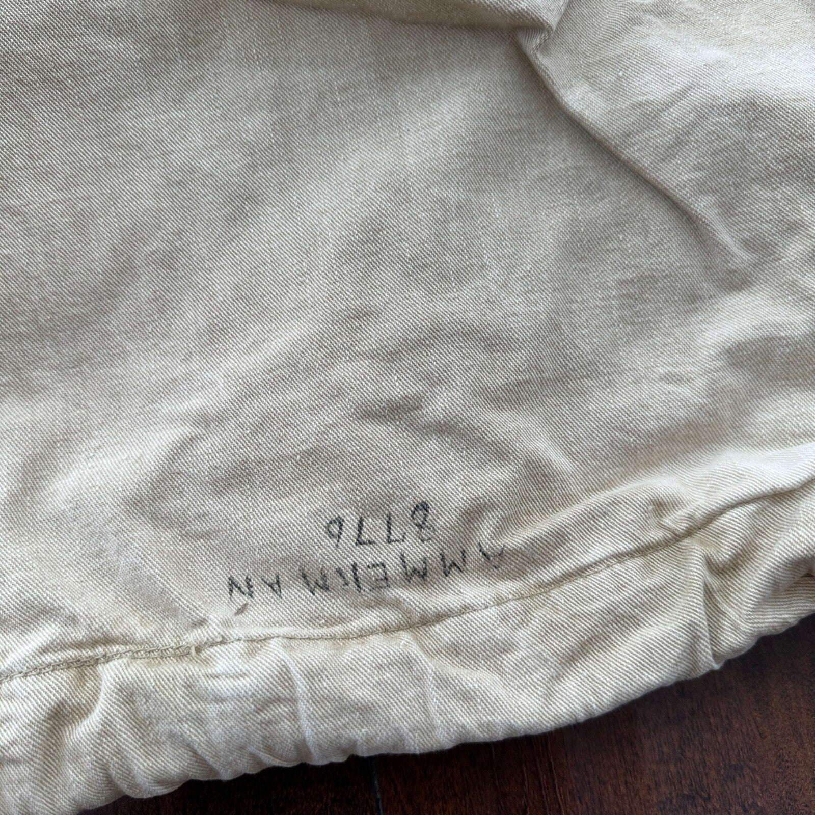 VTG WWII Canvas Garment Laundry Bag Rare Military Denim 1940s 40s 50s Stencil