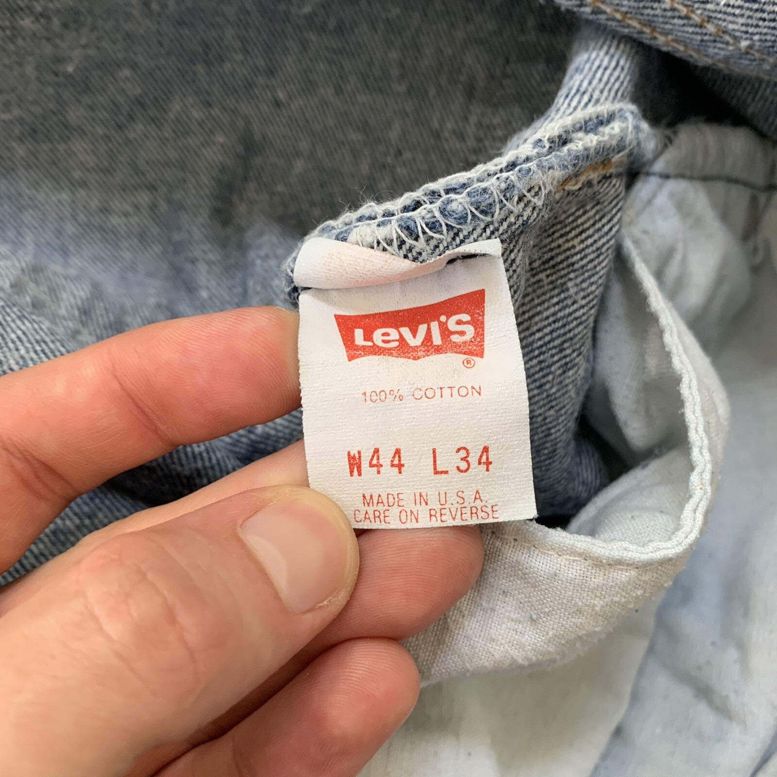 Levis 501 Vintage 90s Straight Leg XX USA Jeans 44x34 Dark Wash Act 40x30