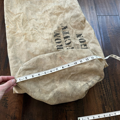 VTG WWII Canvas Garment Laundry Bag Rare Military Denim 1940s 40s 50s Stencil