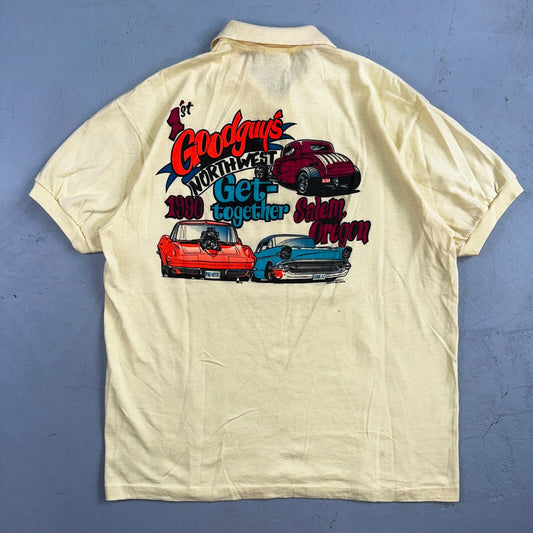 Goodguys Polo Anvil Large VTG T Shirt Cars Hot Rods Cars Corvette Cool Oregon