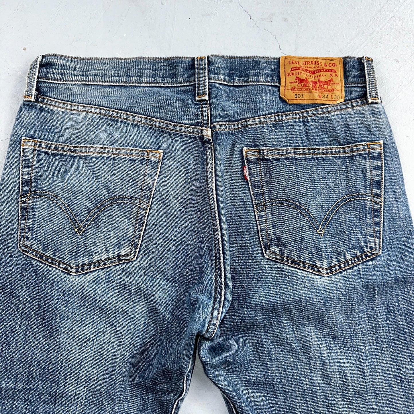 Levis 501 Vintage Y2K XX Straight Leg Jeans Blue Med Wash 34x30 Act 34x29