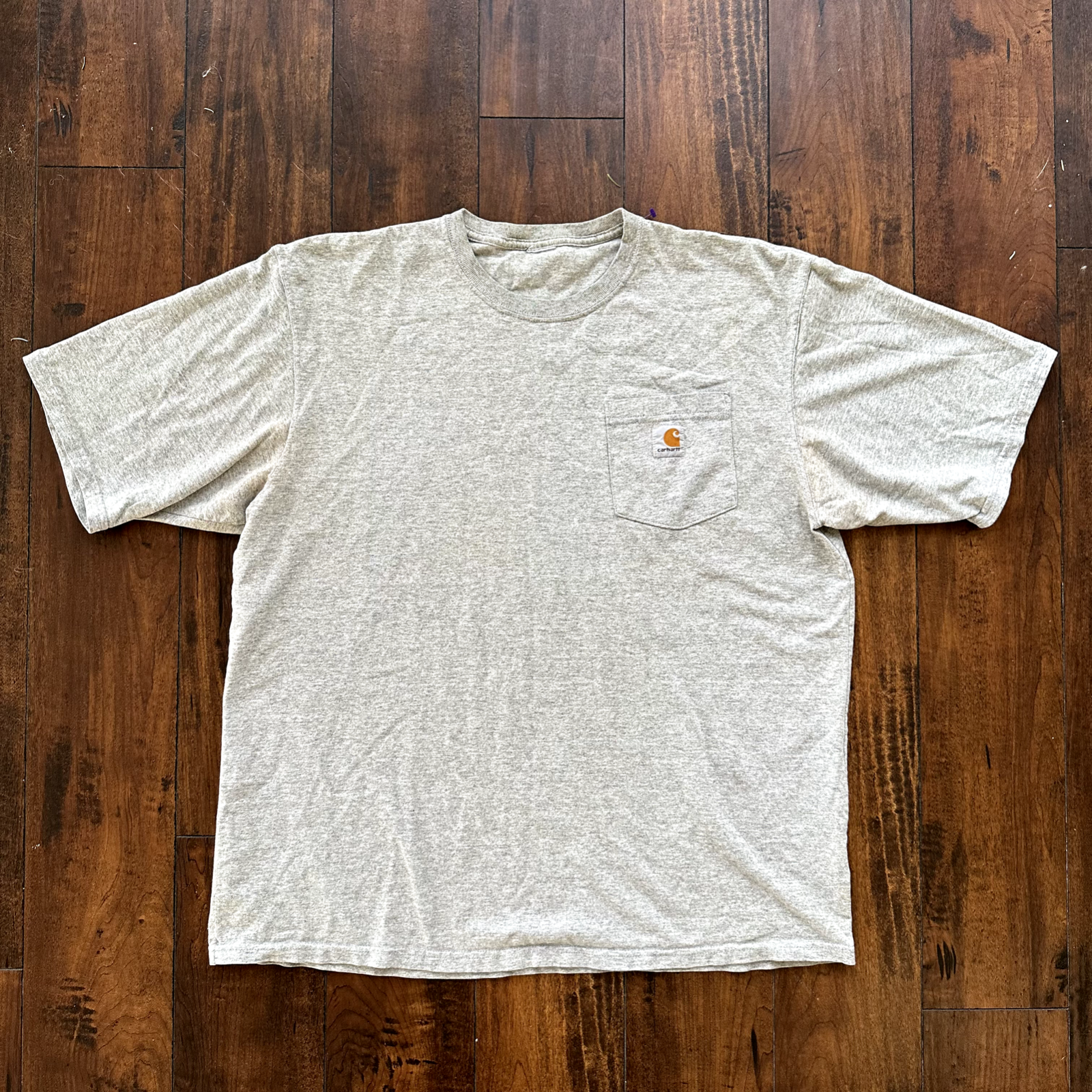 Carhartt Y2K Gray Pocket Vintage Style T Shirt Workwear Travis Scott Simple Cool