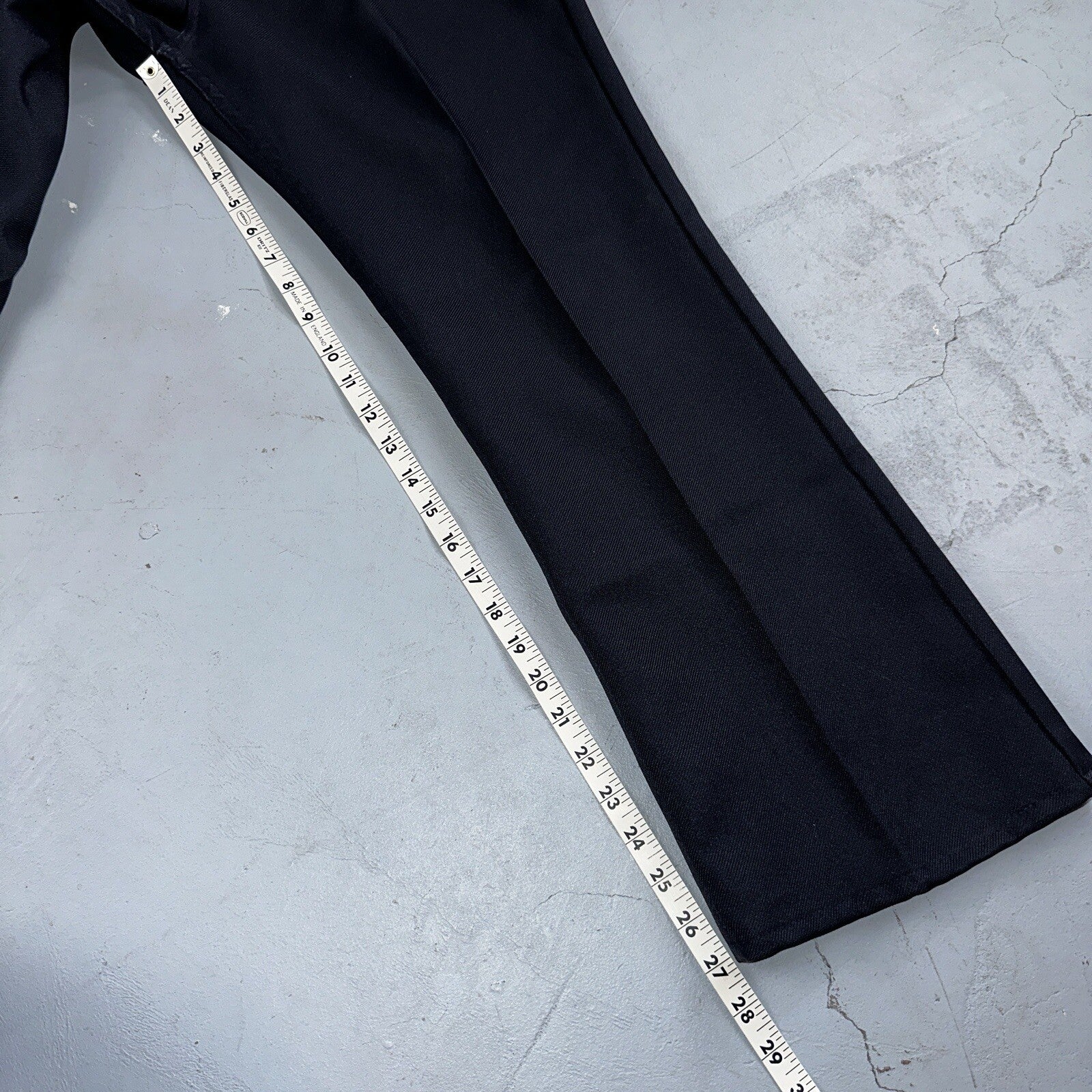 Levis 70s USA 517 36x32 Bootcut Pants Navy Blue Polyester Slacks Vintage 34x27