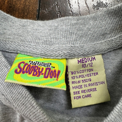 VTG Scooby Doo Cartoon Network Gray Henley Embroidered Shirt Top 90s 2001 Y2K
