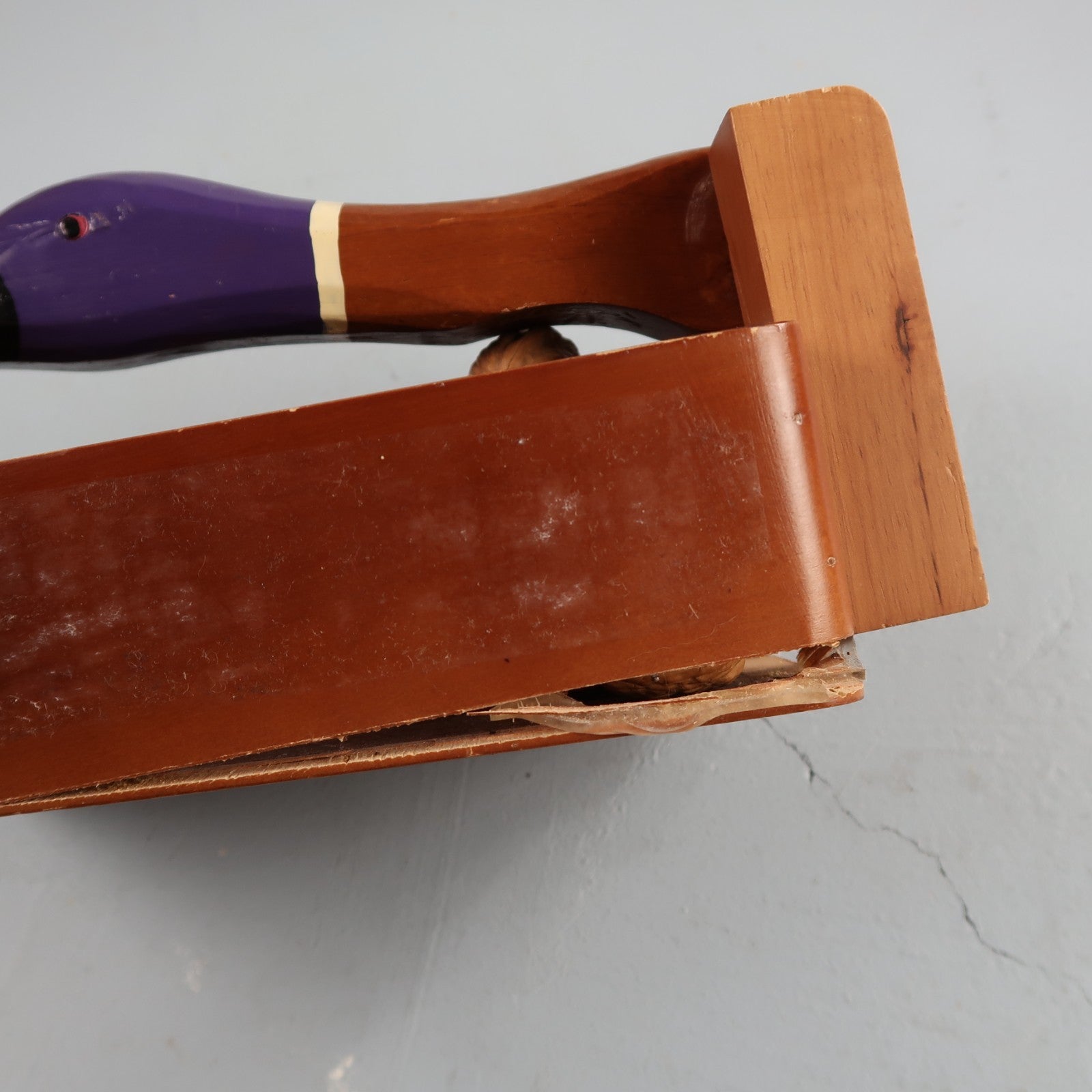 VTG Canadian Goose Duck Nut Cracker Bowl Wooden Shell Cracker Hand Painted Broke